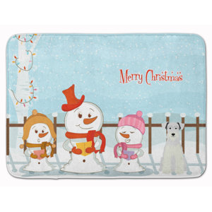 Christmas Miniature Schanuzer Black Memory Foam Bath Rug