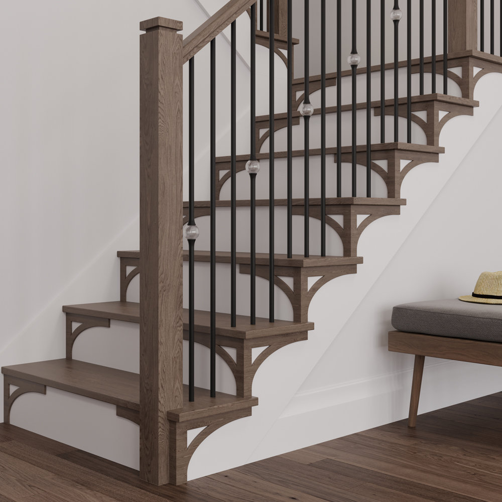 L.J. Smith Stair Systems Embossed Oak Right Hand Stair Bracket | Wayfair