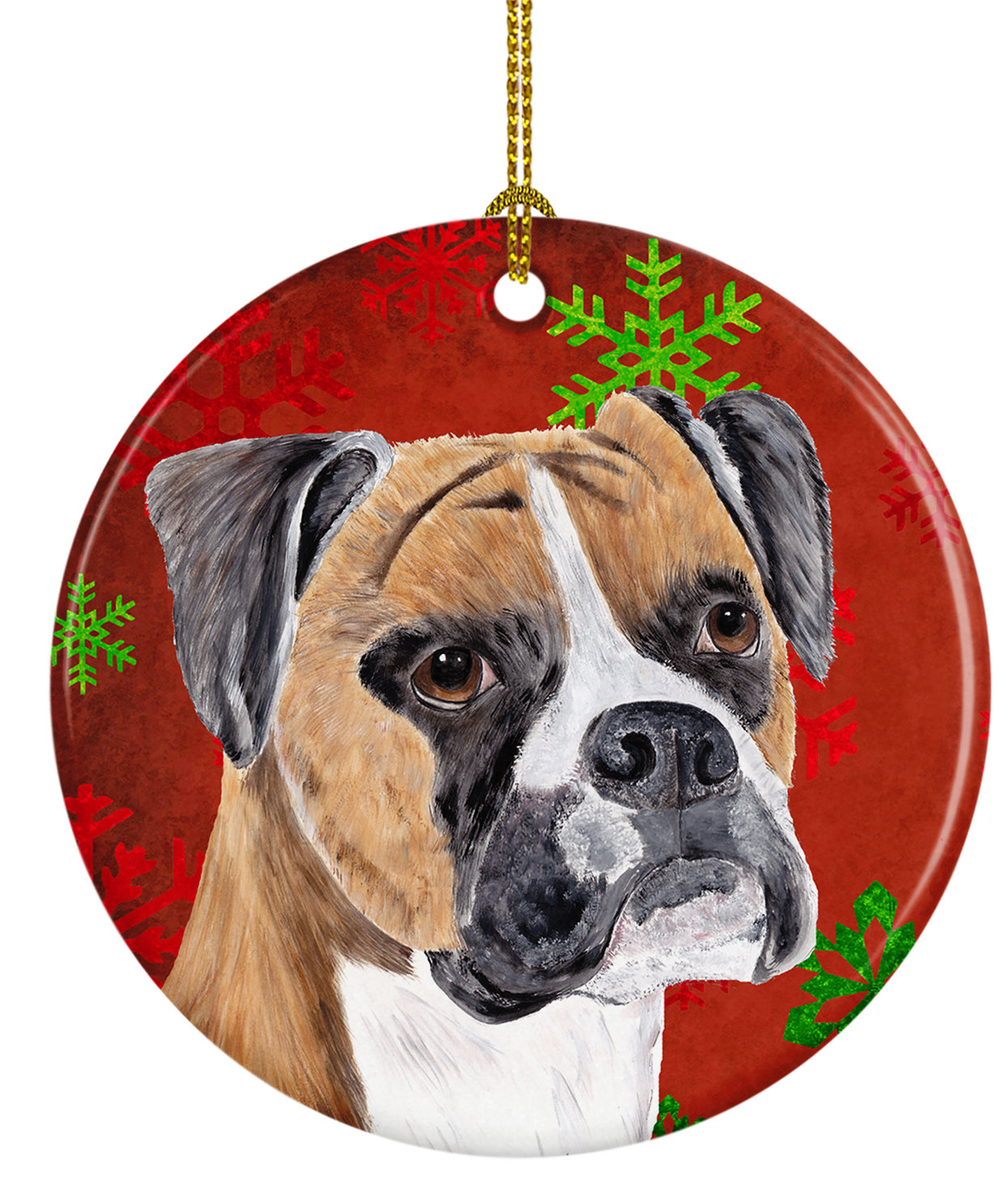 The Holiday Aisle Boxer Snowflakes Holiday Christmas Ceramic Hanging Figurine Ornament Wayfair