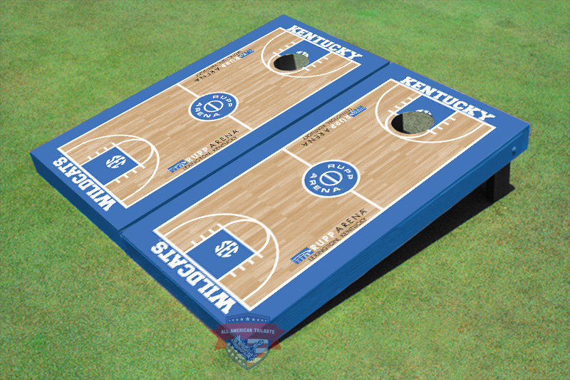 All American Tailgate University of Kentucky Rupp Arena Matching Basketball Court Cornhole Board ...