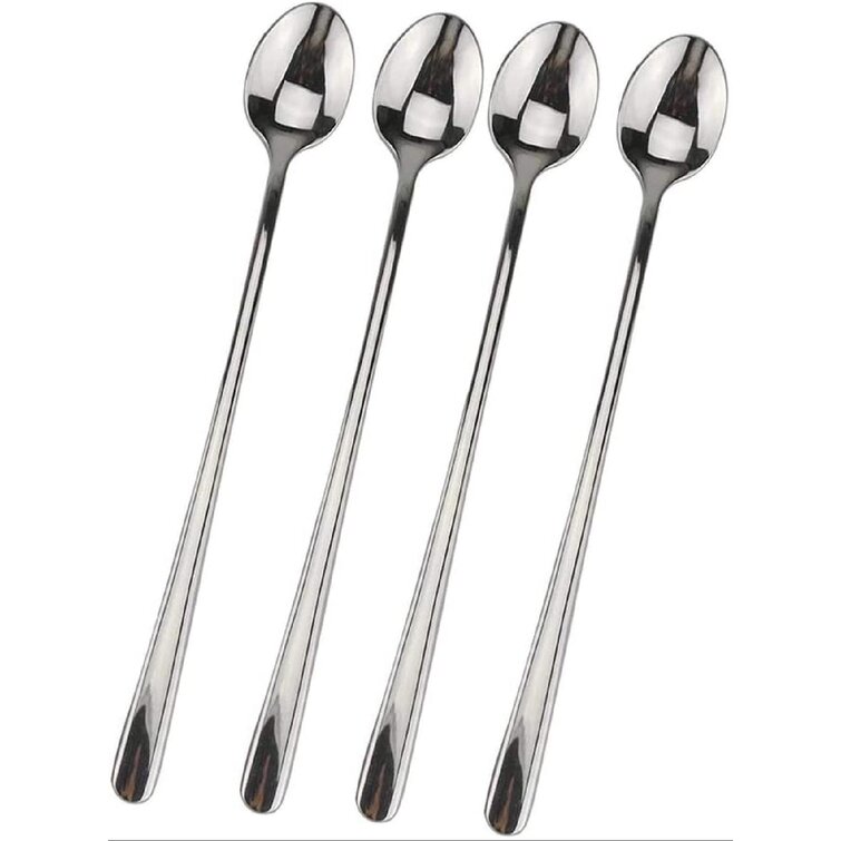 Stainless Steel Long Handle Stirring Ice Spoon Coffee Tea Spoons Tableware 