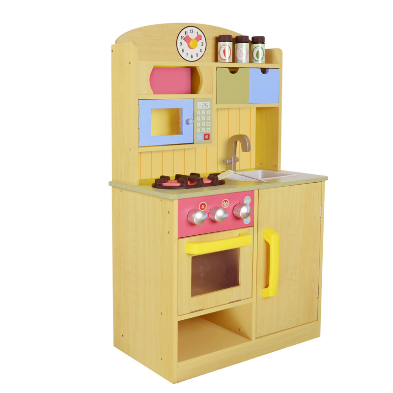 Teamson Kids 5 Piece Little Chef Wooden Play Kitchen Set With 5 Piece Little Chef Wooden Play Kitchen Set With Accessories