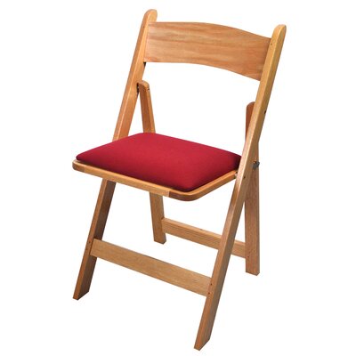 Oak Wood Padded Folding Chair Kestell Furniture Seat Thickness: 1.5