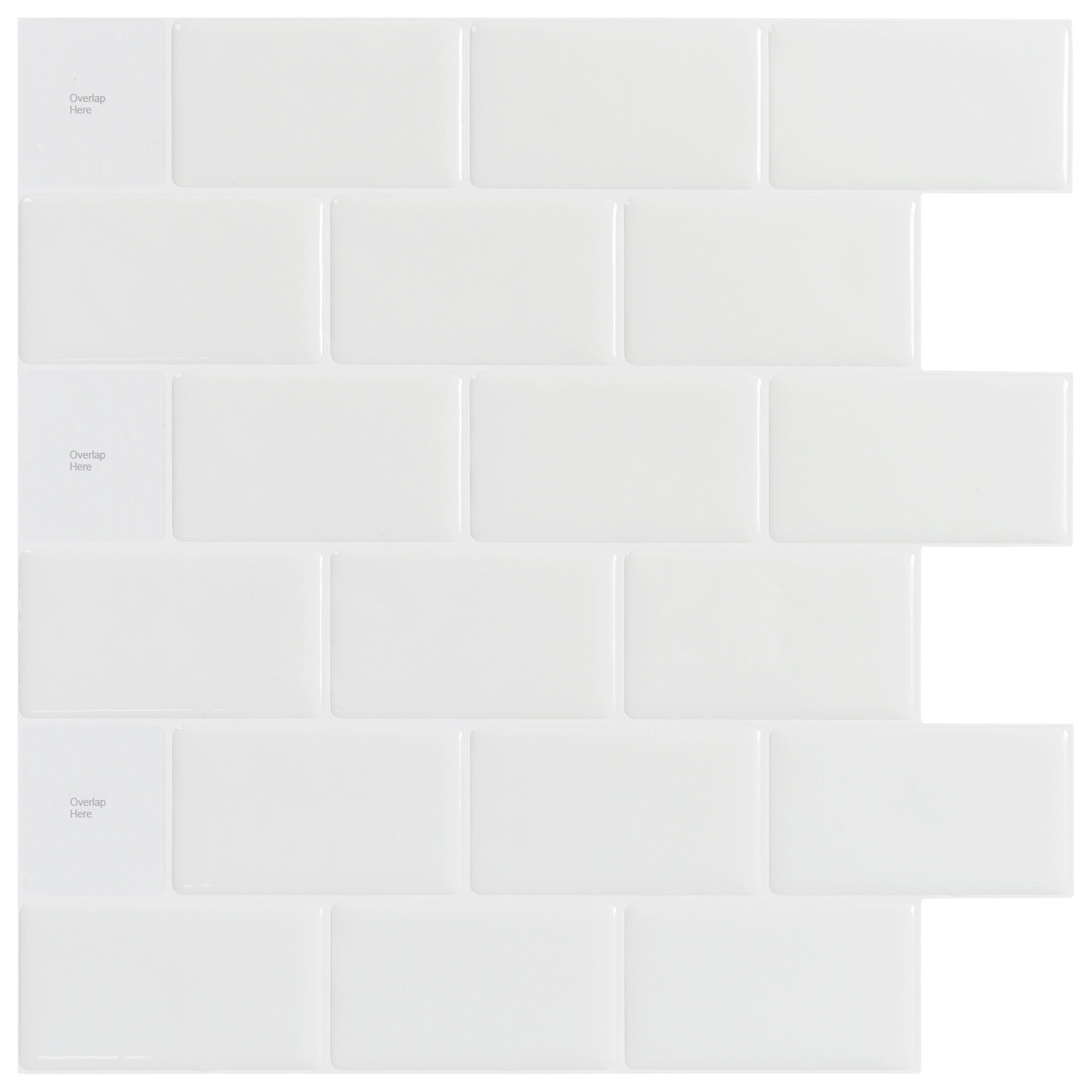 . 10, 12x12 12x12 Premium Anti Mold Peel and Stick Wall Tile in Subway White Tic Tac Tiles 