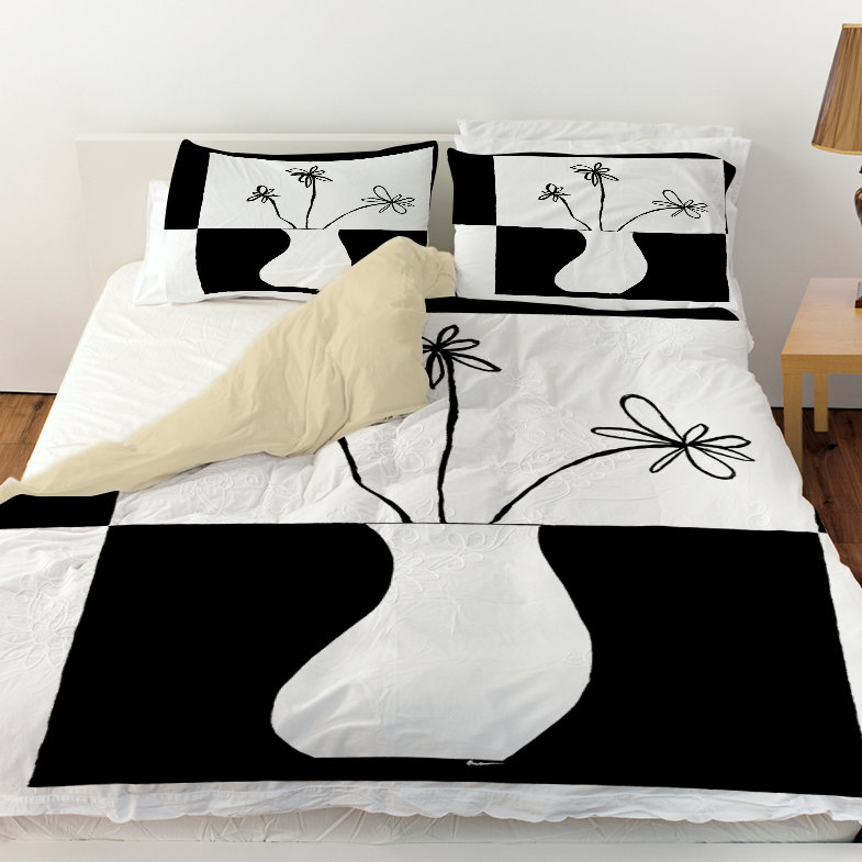 Manual Woodworkers Weavers Minimalist Flower In Vase Duvet Collection Reviews Wayfair