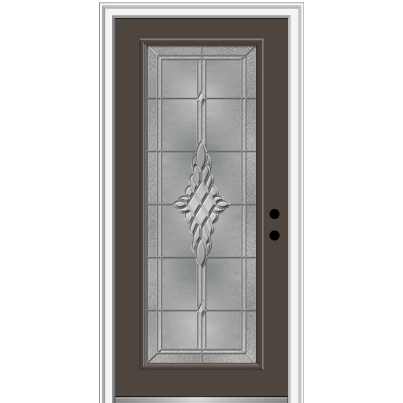 Verona Home Design Grace Painted Both Sides The Same Full Lite Fiberglass Prehung Front Entry Door On 6 9 16 Frame Wayfair