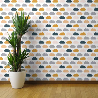 Spoonflower Nostrand Earth Tone Clouds 12 X 24 Wallpaper Panel