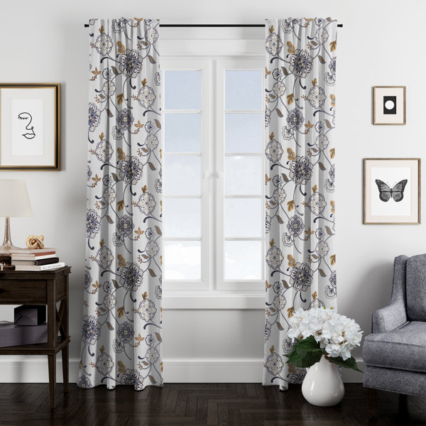 Colcha Linens Flora 100% Cotton Floral Room Darkening Rod ...