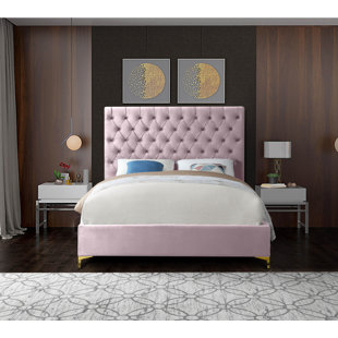gabby pink upholstered bed