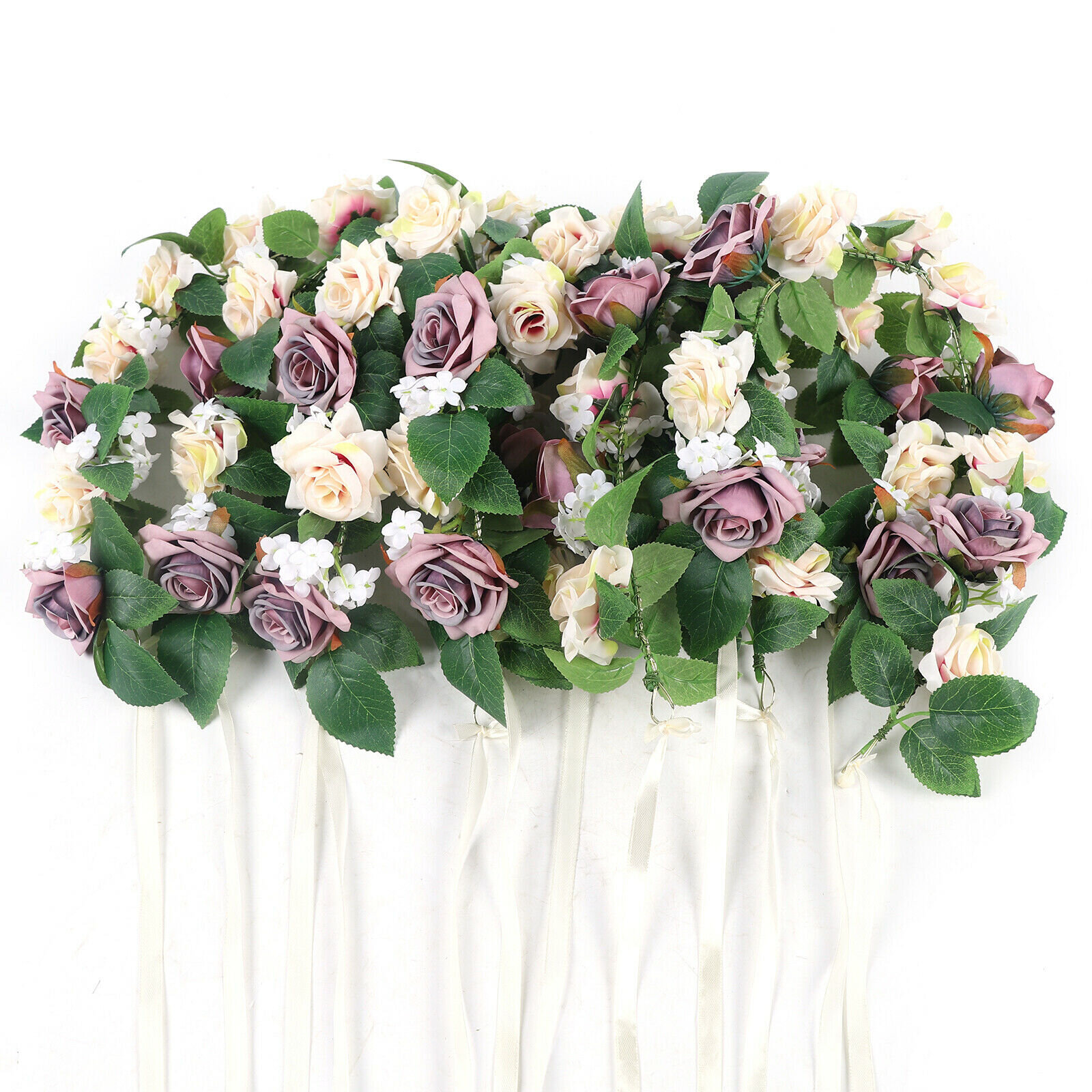 Leaves Wedding Party Silk Flowers Hanging Garland Artificial Rose Ivy Vine 
