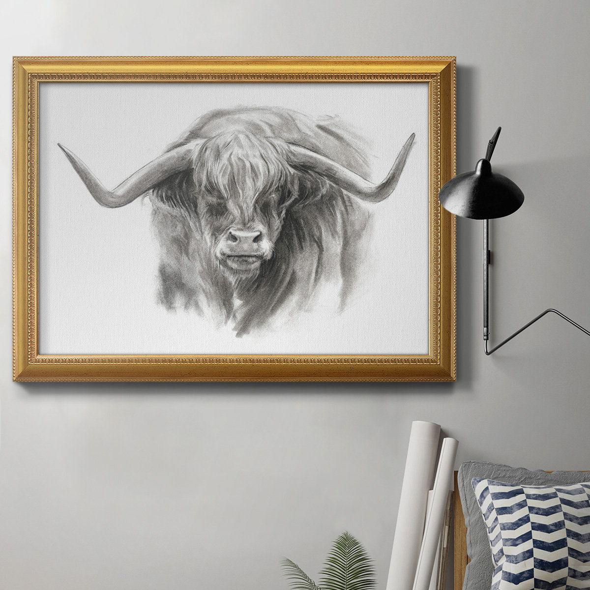 Foundry Select Soft Focus Highland Cattle II - Picture Frame Drawing ...