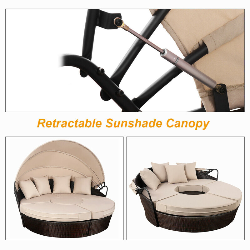 Bay Isle Home Noor Outdoor Mix Brown Rattan Patio Sofa Furniture