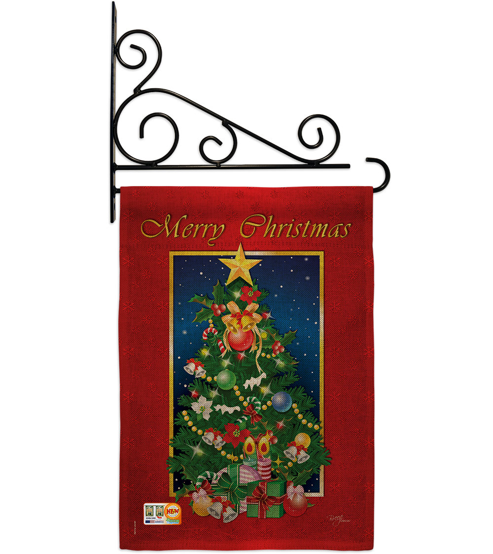 Breeze Decor Merry Christmas Tree 2 Sided Burlap 19 X 13 In Garden Flag Wayfair