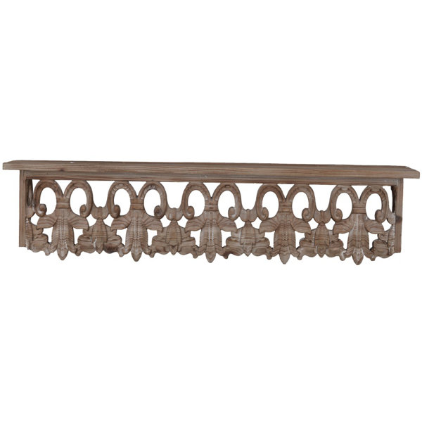 Fleur De Lis Living Castleford Finely Carved Wooden Wall Shelf Wayfair