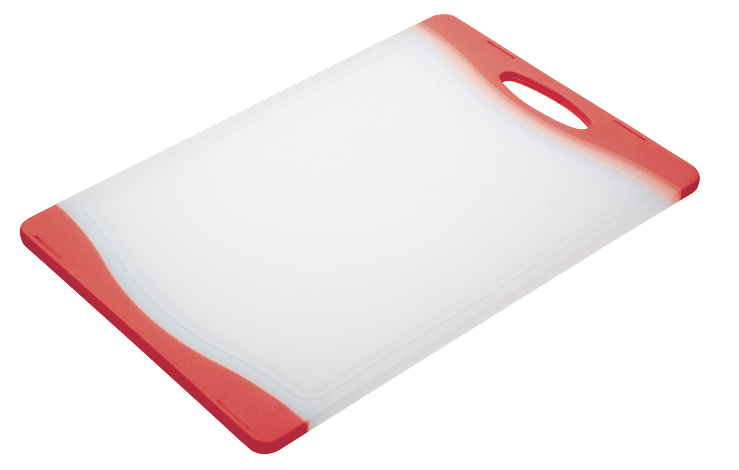 red plastic chopping board