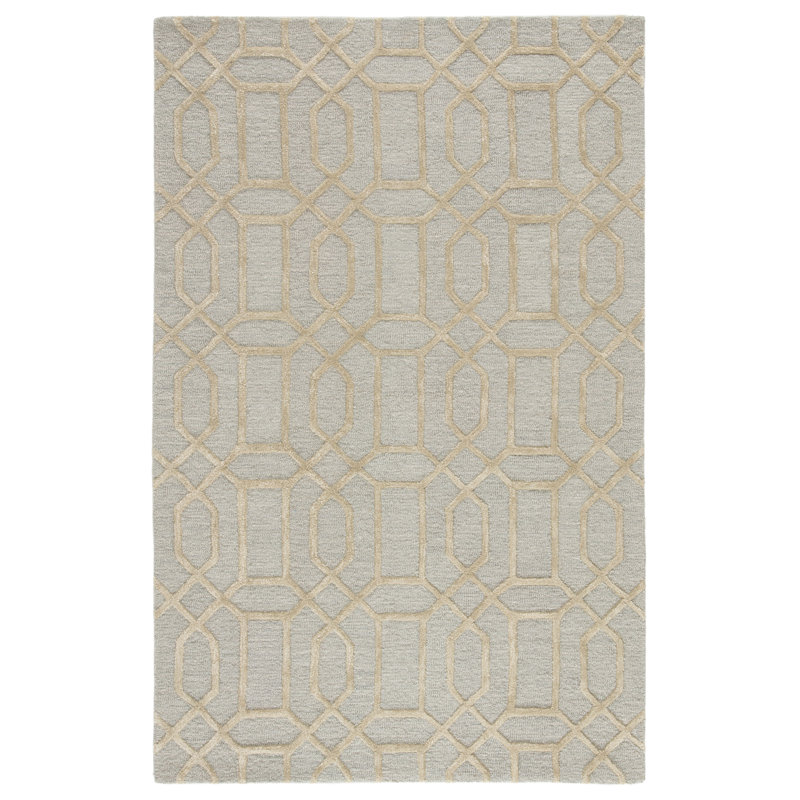 Willa Arlo Interiors Avery Geometric Handmade Tufted Wool Light Gray Beige Rug Reviews Wayfair