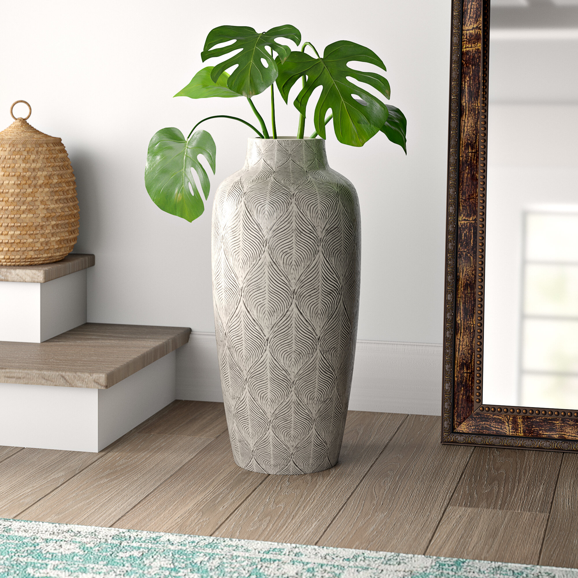 Mistana Adda Feathered Oversize Floor Vase Reviews Wayfair