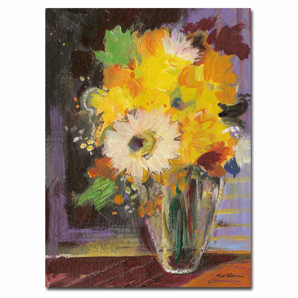 Trademark Art Glass Vase By Sheila Golden Framed Painting Print