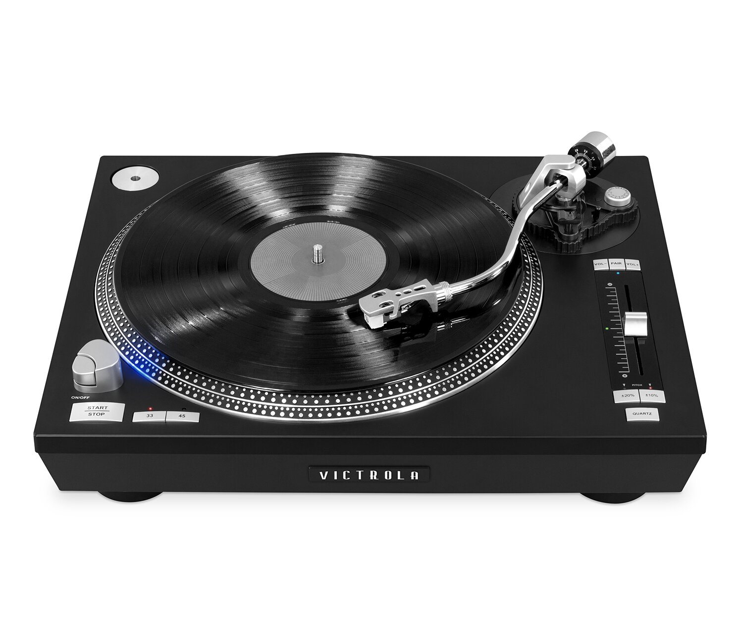 Pro Series USB Decorative Record Player with 2-Speed Turntable and Dust  Cover