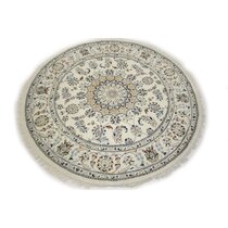 Aprx 5' 3" x 5' 3" 5x5 Radici Brown Floral Bordered Vines Area Rug Round 1780 