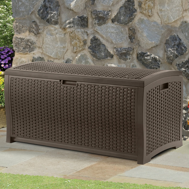 Suncast Resin Wicker Storage Box Reviews Wayfair Co Uk