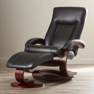 Flathead Lake 54 Series Leather Manual Swivel Recliner With Ottoman By Red Barrel Studio