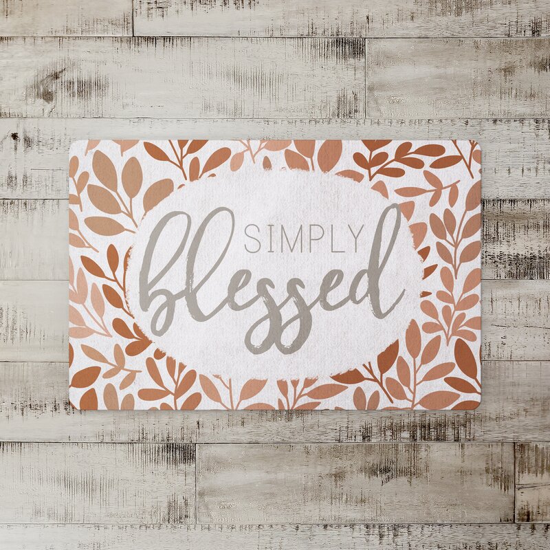 Gracie Oaks Rossmoor Simply Blessed Kitchen Mat Wayfair