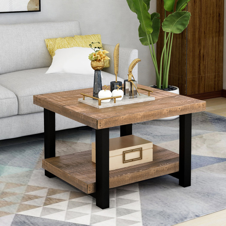 Union Rustic Soderberg Solid Wood Coffee Table With Storage Reviews Wayfair