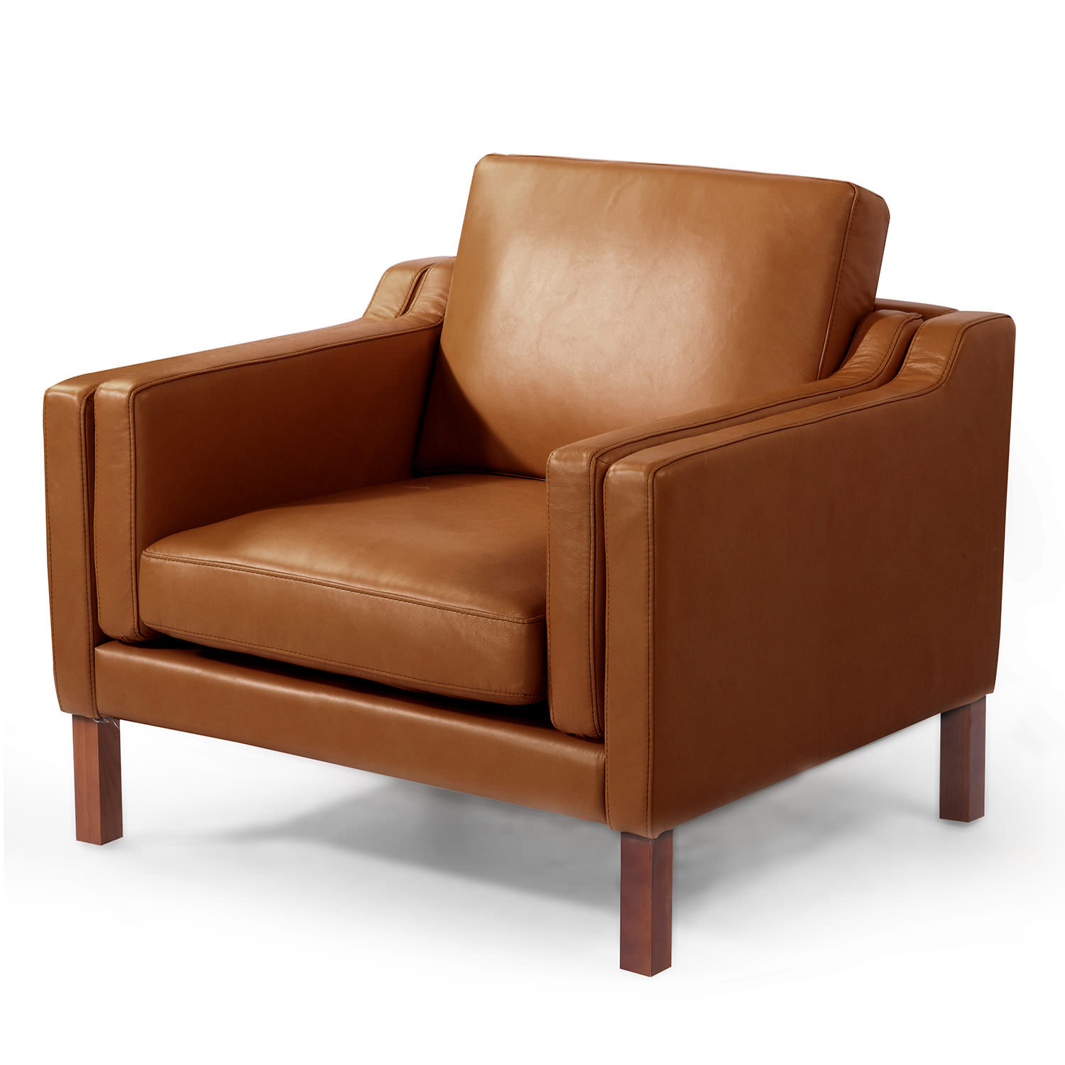 Kardiel Monroe Mid Century Modern Leather Guest Club Chair & Reviews