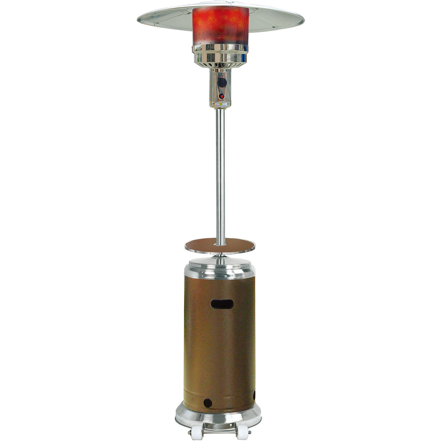 Hanover Steel Umbrella 41 000 Btu Propane Patio Heater Wayfair Steel Umbrella 41 000 Btu Propane Patio Heater