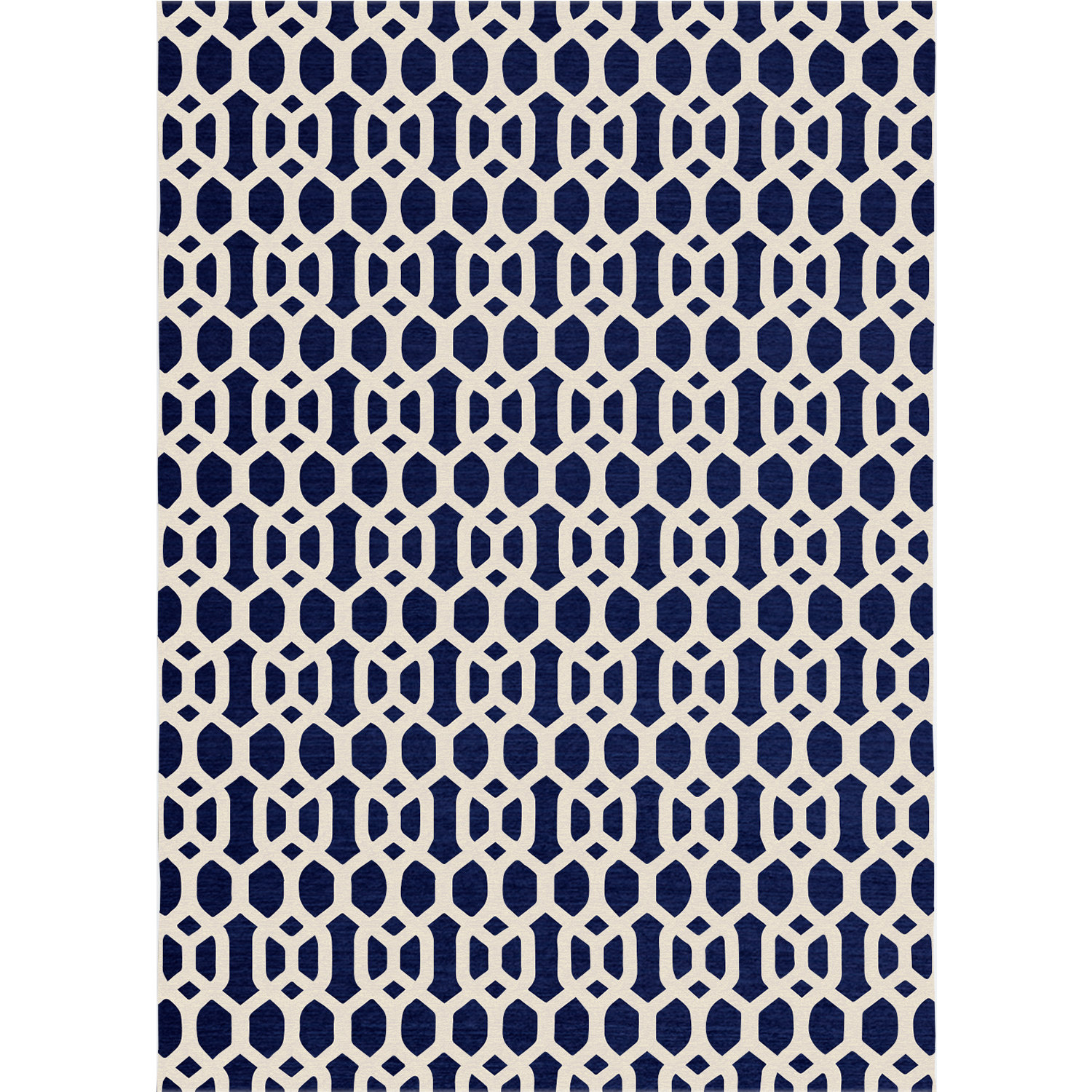 Defaultname Organic Chloe Handtufted Navy Bluewhite Area Rug