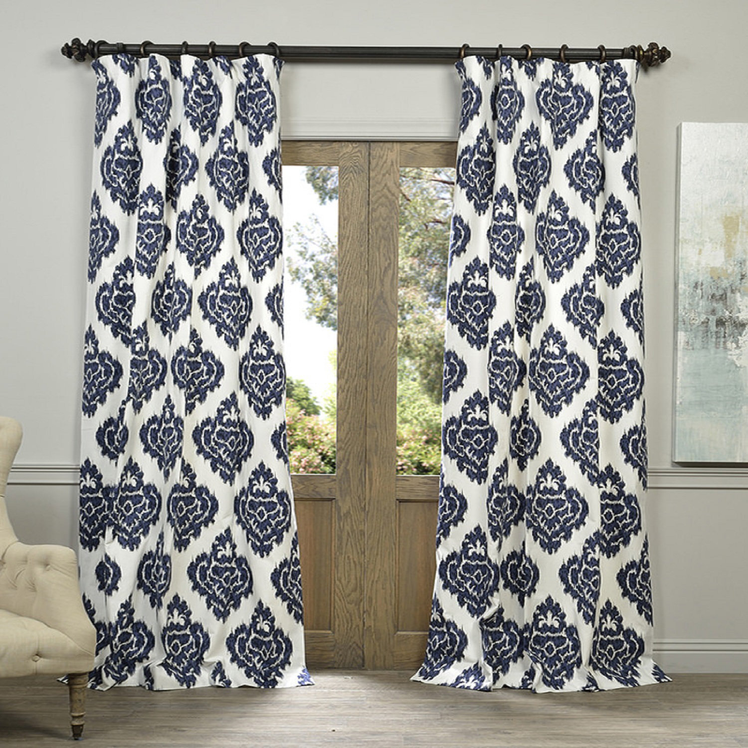 Zachary Ikat SemiOpaque Rod Pocket Single Curtain Panel & Reviews
