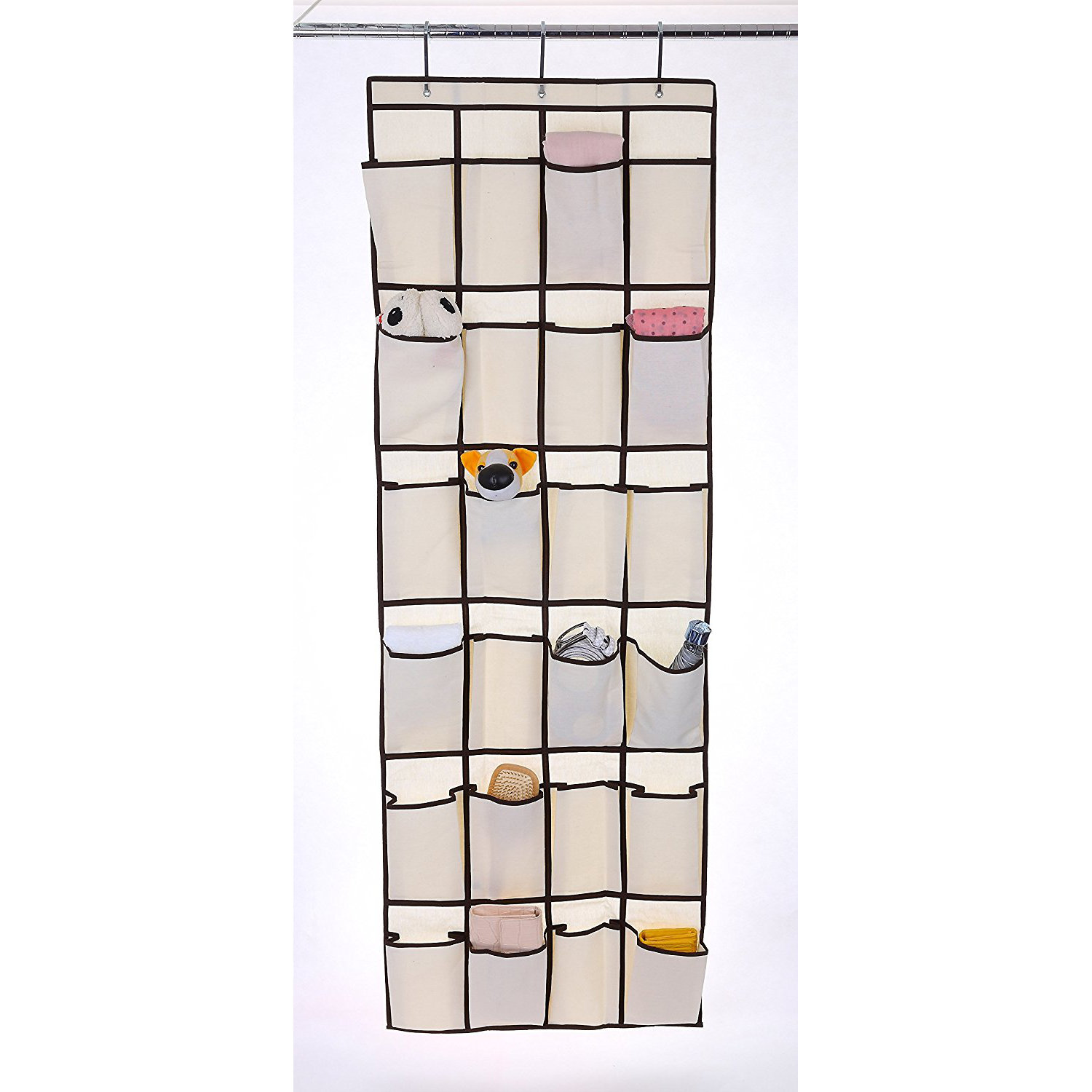 Rebrilliant Pocket Fabric Storage Rack 12 Pair Hanging Shoe Organizer