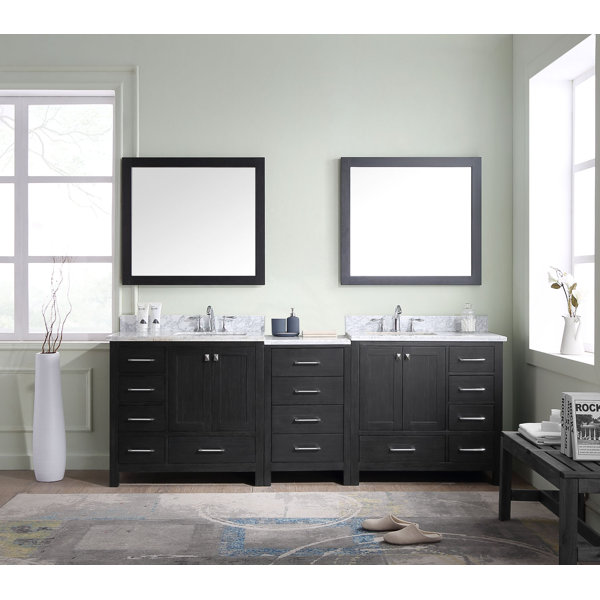 Laude Run Stoneham 90 Double Bathroom Vanity Cabinet Set With Laude Run Stoneham 90 Double Bathroom Vanity Cabinet Set With Mirror Reviews Wayfair
