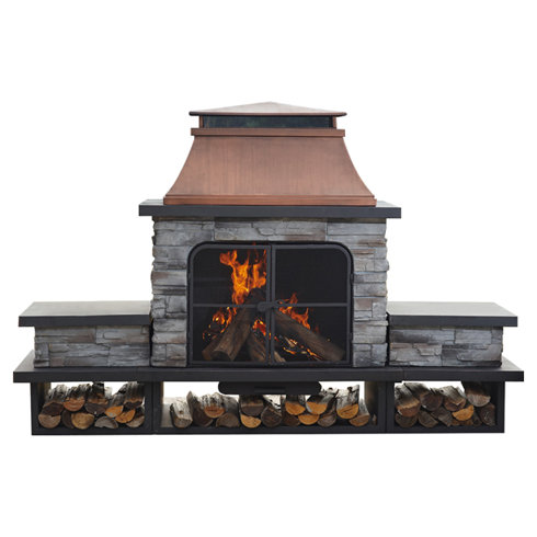 Sunjoy Connan Steel Wood Burning Outdoor fireplace ... Sunjoy Connan Steel Wood Burning Outdoor fireplace ... on Quillen Steel Outdoor Fireplace id=85515