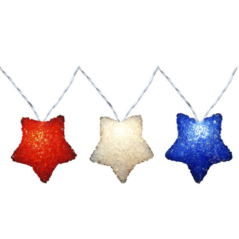 Red white and blue string lights 4th of July Celebration