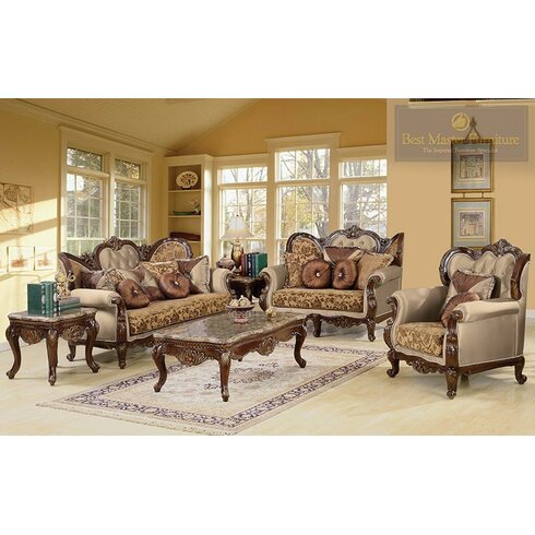 BestMasterFurniture Jenna 3 Piece Traditional Living Room Set & Reviews ...