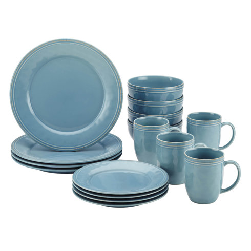Agave blue stoneware set