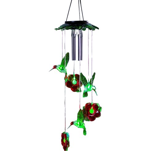 Plow & Hearth Hummingbirds Solar Mobile Wind Chime & Reviews | Wayfair