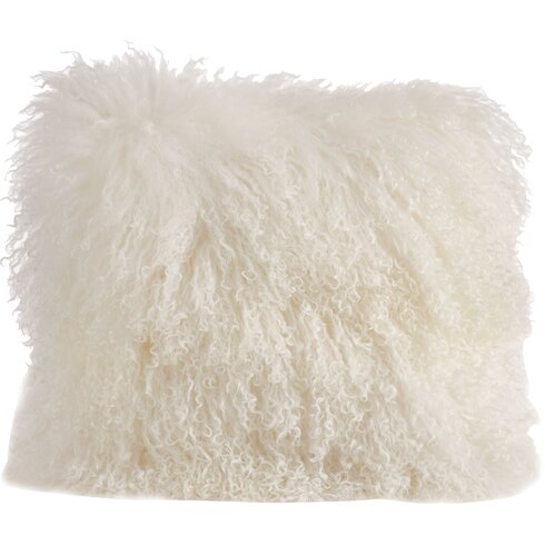 Zipcode™ Design Becky Mongolian Lamb Fur Wool Throw Pillow & Reviews ...