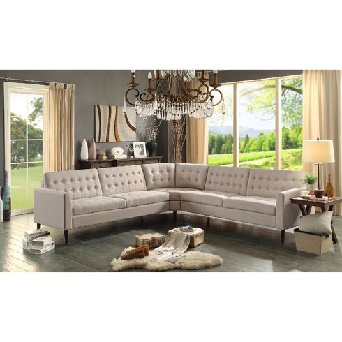 Darby Home Co Alderbrook Tufted Sectional Sofa