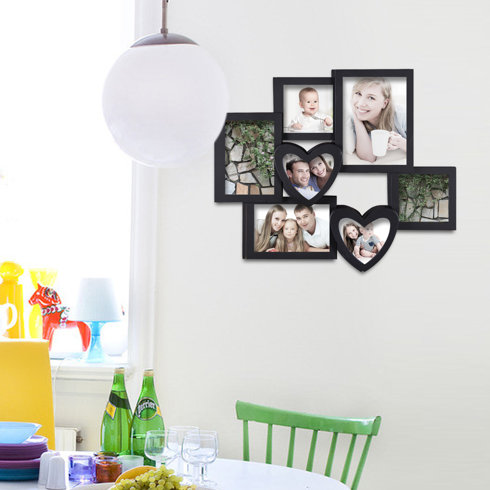 7 opening plastic heart shaped photo collage wall hanging picture frame - Wall Hanging Photo Frames Designs 7 opening plastic heart shaped photo collage wall hanging picture frame - Wall Hanging Photo Frames Designs