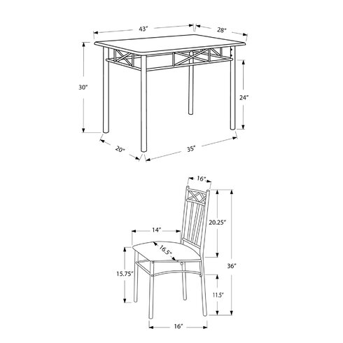 Monarch Specialties Inc. Theo 5 Piece Dining Set & Reviews | Wayfair