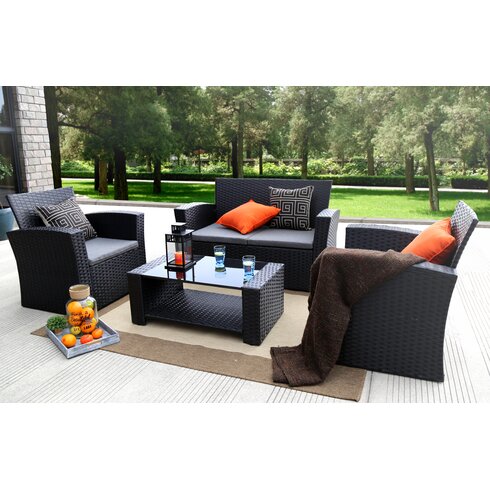 Ferreira 4 Piece Deep Seating Group with Cushion