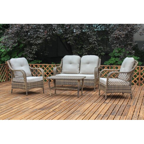 Alcesta 4 Piece Deep Seating Group with Cushion