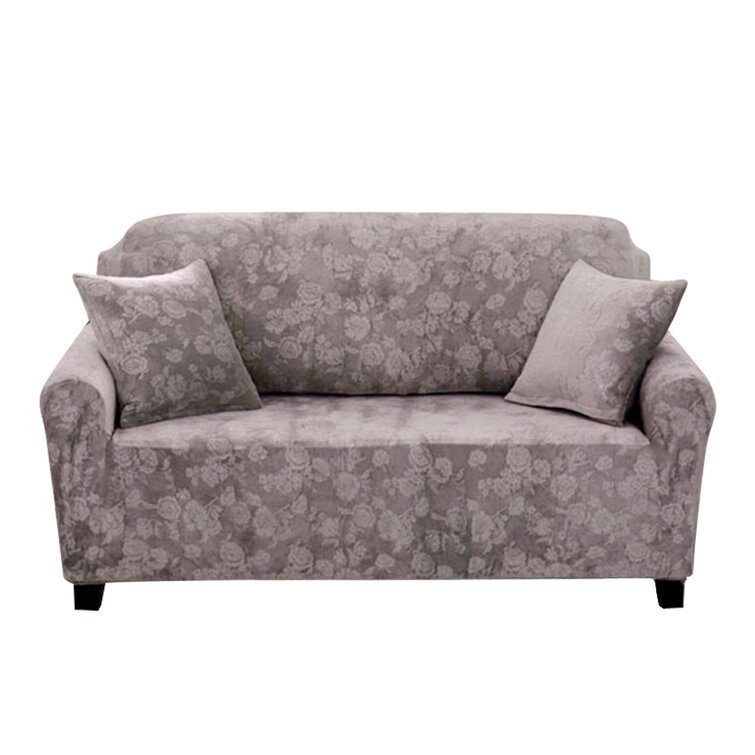 Chair,Gray TIKAMI Printed Floral Couch Slipcovers Stretch Sofa Covers for Living Room Washable Anti-Slip Furniture Protector