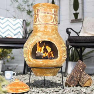 Berenice Clay Wood Burning Chiminea By Sol 72 Outdoor