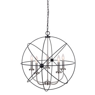 Brushed Nickel Orb Chandelier Wayfair Quickview