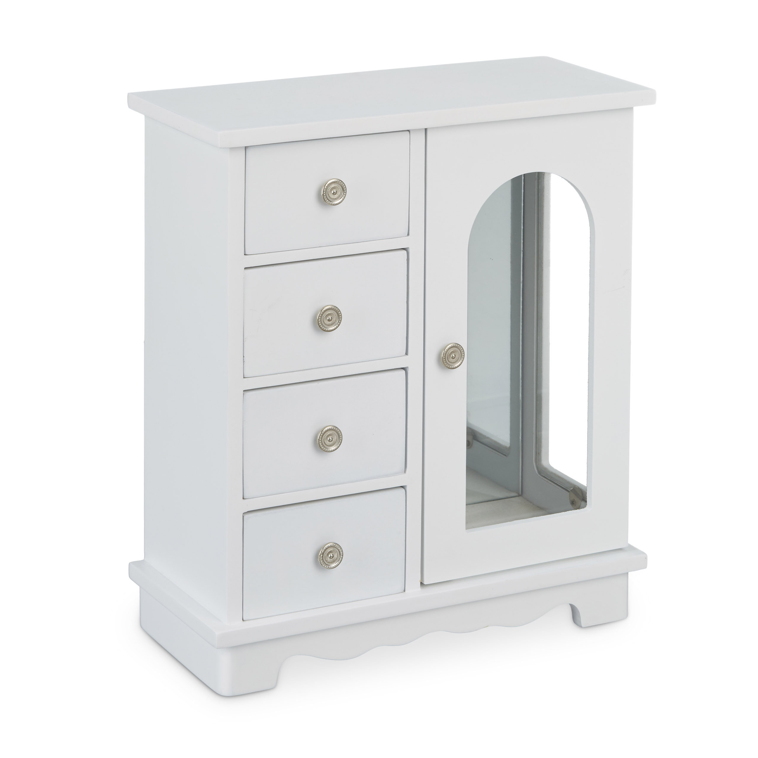 Relaxdays 4 Drawers Ring Necklace Bracelet Storage Jewellery Box