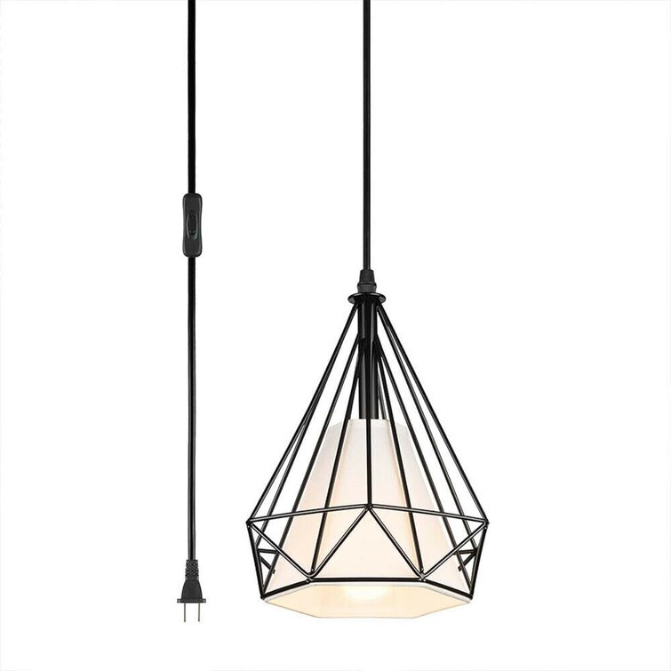 2-Pack Retro Wire Diamond Pendant Lounge Ceiling Light Cage Lamp Shade Black 